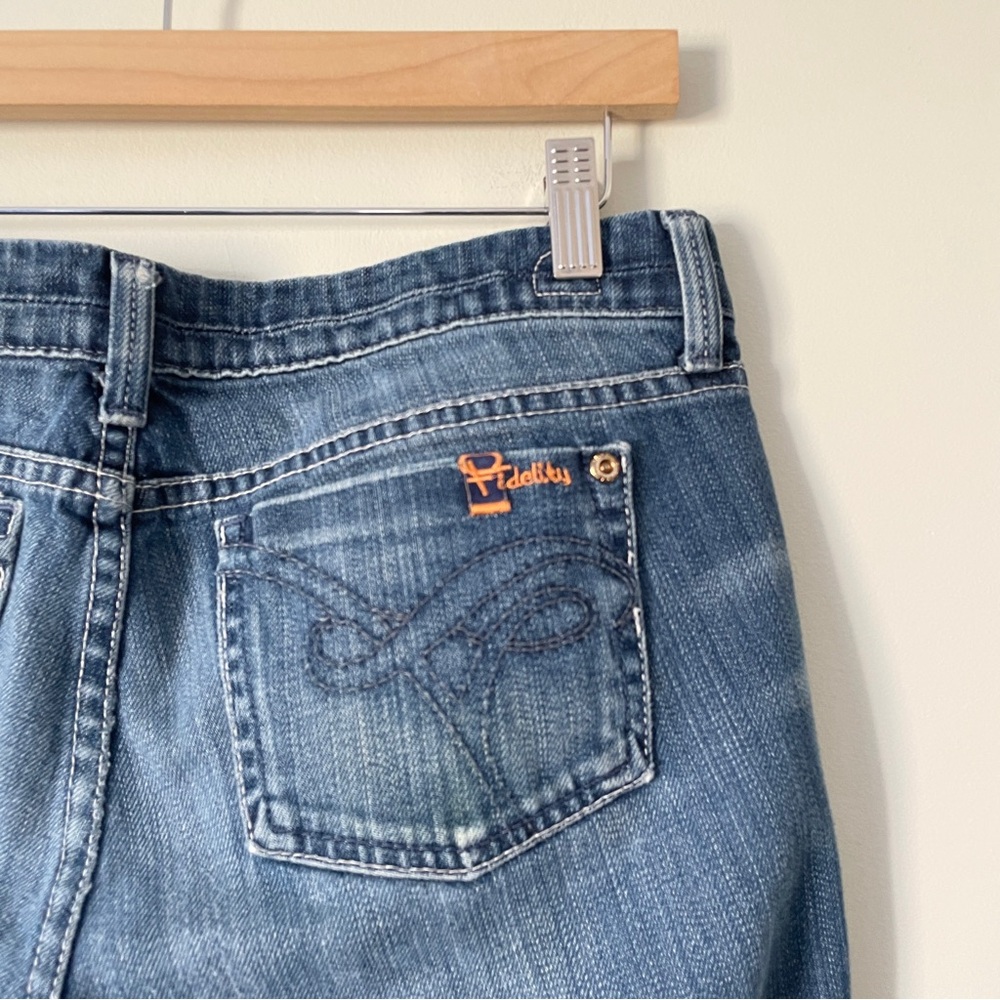 Anthropologie FIDELITY DENIM Japan Rose Skinny Flare Blue Water Sapphire Jean - Picture 5 of 13
